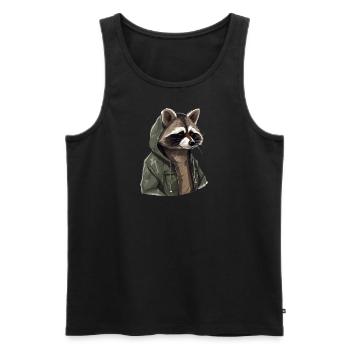 Cool Raccoon 4 - Débardeur bio Premium Homme - noir - Devant - Michal (187cm)