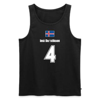 Island Trikot Nr.4 - Männer Premium Bio Tank Top - Schwarz - Vorne - AI Model Male 178 light (178cm)