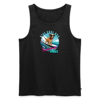 Summer Vibes - Stay cool bro - Männer Premium Bio Tank Top - Schwarz - Vorne - Michal (187cm)