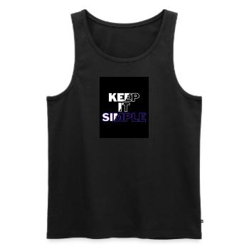 Keep it simple - Men's Premium Organic Tank Top - black - Front - Michal (187cm)
