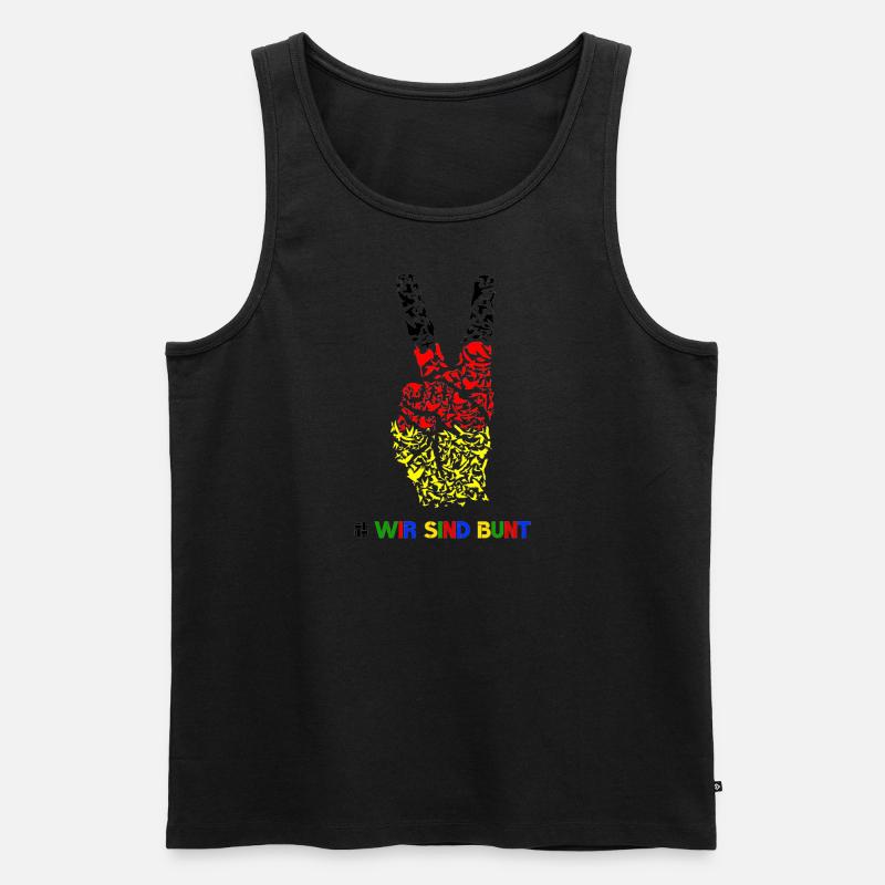 wir sind bunt - Männer Premium Bio Tank Top - Schwarz