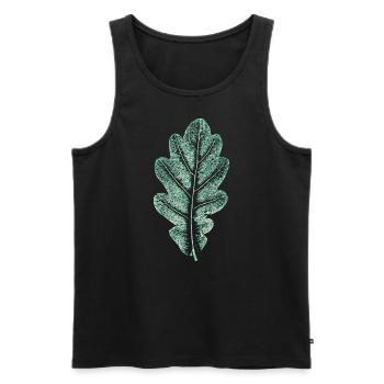 Eichenblatt - Helles Naturgrün- Blatt/ Eiche/ Baum - Männer Premium Bio Tank Top - Schwarz - Vorne - AI Model Male 178 light (178cm)