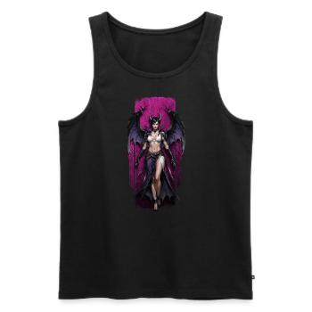 Morrigan, Celtic Goddess of Fate - Men's Premium Organic Tank Top - black - Front - AI Model Male 178 light (178cm)