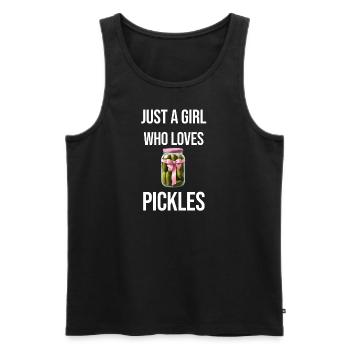 Just A Girl Who Loves Pickles - Pickle Lover - Männer Premium Bio Tank Top - Schwarz - Vorne - AI Model Male 178 light (178cm)