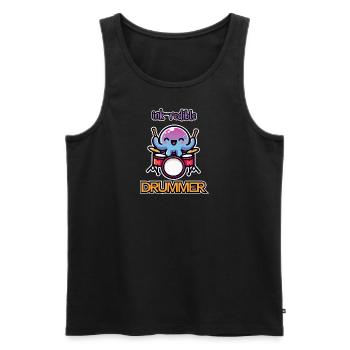 Ink-redible drummer! - Men's Premium Organic Tank Top - black - Front - AI Model Male 178 light (178cm)
