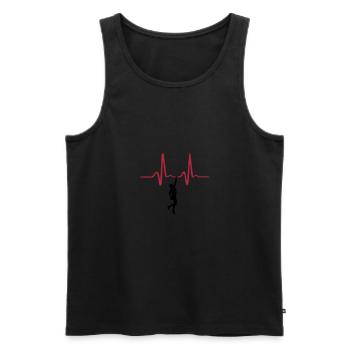 Kletterer und Herzschlag, Klettern - Männer Premium Bio Tank Top - Schwarz - Vorne - Michal (187cm)