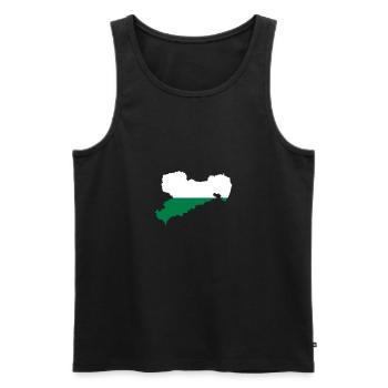 Sachsen - Männer Premium Bio Tank Top - Schwarz - Vorne - AI Model Male 178 light (178cm)