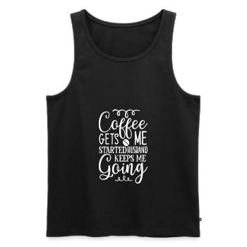 Married - Men's Premium Organic Tank Top - black - Front - Michal (187cm)