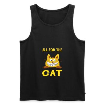 All for the cat - Alles für die Katz - Men's Premium Organic Tank Top - black - Front - AI Model Male 178 light (178cm)