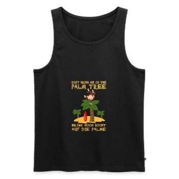 Don't bring me on the palm tree. Bringing on a palm tree - Men's Premium Organic Tank Top - black - Front - AI Model Male 178 light (178cm)