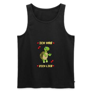 Baby Land Schildkröte meint: Ich hab dich lieb - Männer Premium Bio Tank Top - Schwarz - Vorne - Michal (187cm)