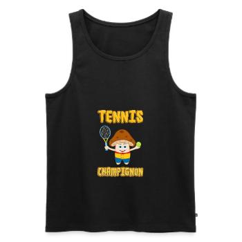 Tennis Champignon (Champion) Comicstyle - Männer Premium Bio Tank Top - Schwarz - Vorne - Michal (187cm)