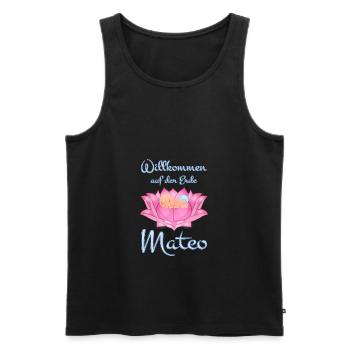 Willkommen auf der Erde - Mateo - Männer Premium Bio Tank Top - Schwarz - Vorne - AI Model Male 178 light (178cm)