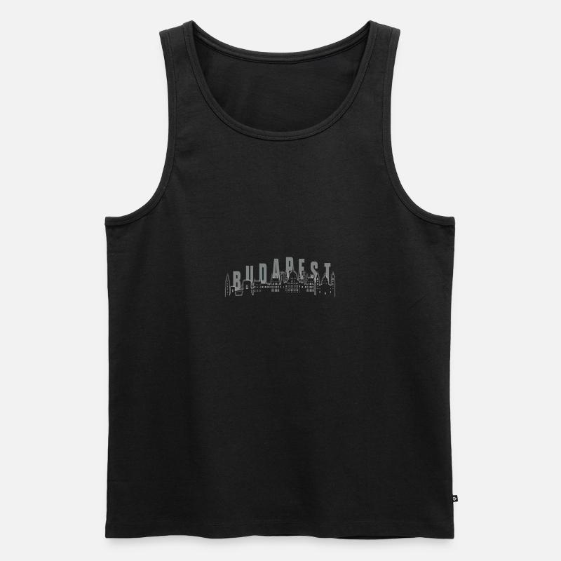 Budapest Skyline - Männer Premium Bio Tank Top - Schwarz