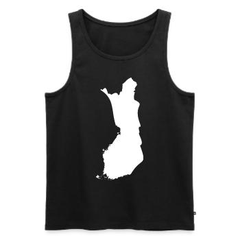 Drapeau de carte Finlande - Débardeur bio Premium Homme - noir - Devant - AI Model Male 178 light (178cm)