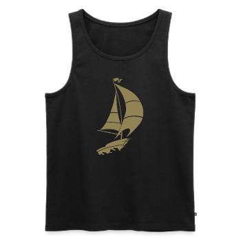 Segelboot Segelyacht Meer Silhouette - Männer Premium Bio Tank Top - Schwarz - Vorne - Michal (187cm)