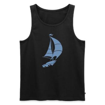 Segelboot Segelyacht Meer Silhouette - Männer Premium Bio Tank Top - Schwarz - Vorne - Michal (187cm)
