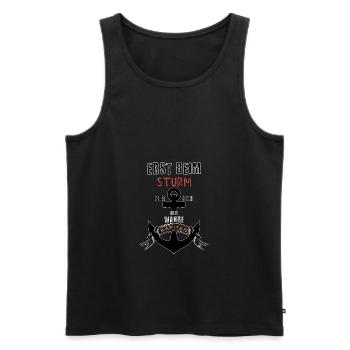 Segel Spruch Design wahre Kapitän Motiv - Männer Premium Bio Tank Top - Schwarz - Vorne - Michal (187cm)