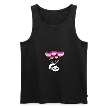 Panda Lesbian Pride - Débardeur bio Premium Homme - noir - Devant - AI Model Male 178 light (178cm)