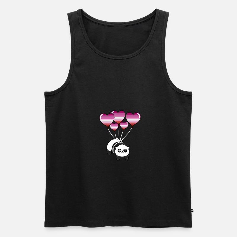 Panda Lesbian Pride - Männer Premium Bio Tank Top - Schwarz