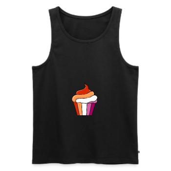 Lesbischer Cupcake Orange Pink Lesbian Pride - Men's Premium Organic Tank Top - black - Front - AI Model Male 178 light (178cm)