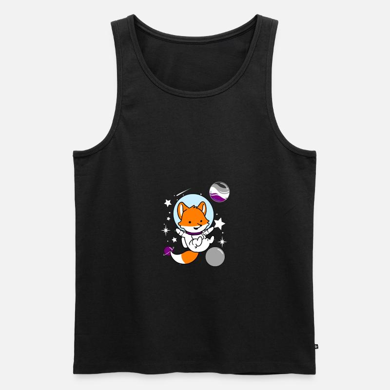 Fuchs Astronaut Ace Pride - Männer Premium Bio Tank Top - Schwarz