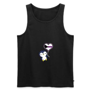 Pinguin Ballon Demisexual Pride - Männer Premium Bio Tank Top - Schwarz - Vorne - AI Model Male 178 light (178cm)