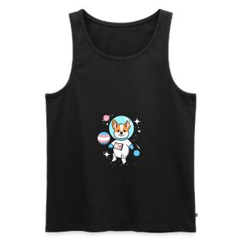 Corgi Space Trans Pride - Men's Premium Organic Tank Top - black - Front - AI Model Male 178 light (178cm)