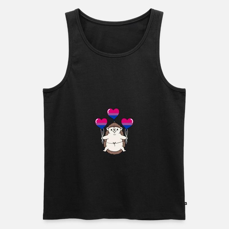 Igel Ballon Bisexual Pride - Männer Premium Bio Tank Top - Schwarz