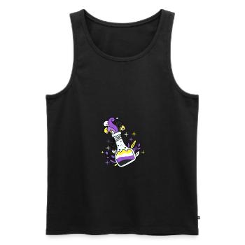 Nonbinary Pride Zaubertrank Nonbinary Pride - Männer Premium Bio Tank Top - Schwarz - Vorne - Michal (187cm)