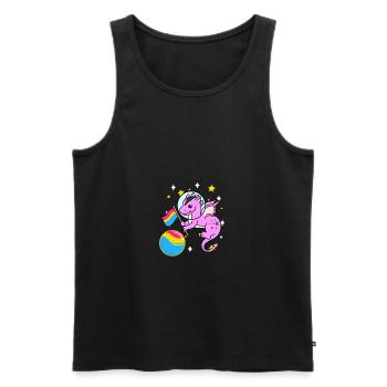 Drache Astronaut Pan Pride - Männer Premium Bio Tank Top - Schwarz - Vorne - AI Model Male 178 light (178cm)