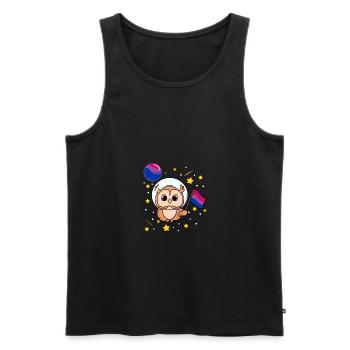 Hibou Dans l’espace Bisexual Pride - Débardeur bio Premium Homme - noir - Devant - Michal (187cm)