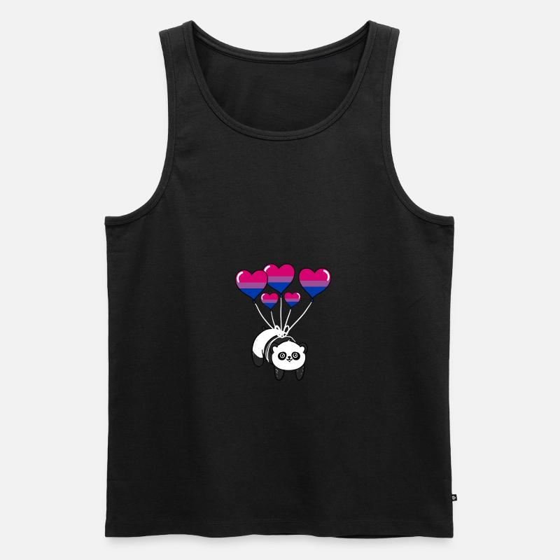 Panda Bisexual Pride - Männer Premium Bio Tank Top - Schwarz