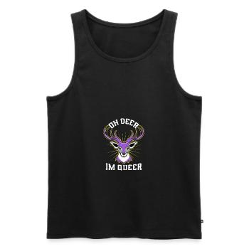 Oh Deer at Queer Nonbinary Pride - Men's Premium Organic Tank Top - black - Front - AI Model Male 178 light (178cm)
