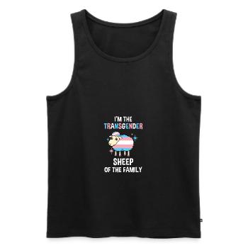 Chez les moutons transgenres de la famille - Débardeur bio Premium Homme - noir - Devant - Michal (187cm)