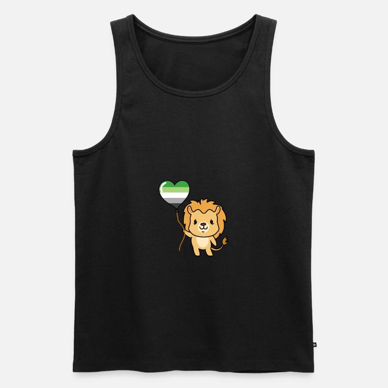 Löwe Ballon Aromantic Pride - Männer Premium Bio Tank Top - Schwarz