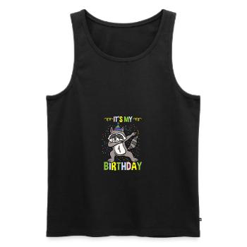 Its My 1st Birthday Waschbär - Männer Premium Bio Tank Top - Schwarz - Vorne - Michal (187cm)