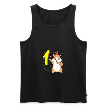 1 year old hamster birthday - Men's Premium Organic Tank Top - black - Front - Michal (187cm)