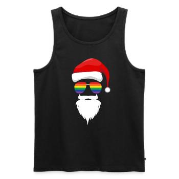Weihnachtsmann mit Sonnenbrille LGBTQ-Bewegung - Männer Premium Bio Tank Top - Schwarz - Vorne - AI Model Male 178 light (178cm)