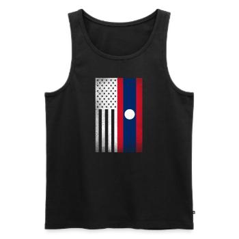 Laos Design für stolze laotische Amerikaner - Männer Premium Bio Tank Top - Schwarz - Vorne - Michal (187cm)