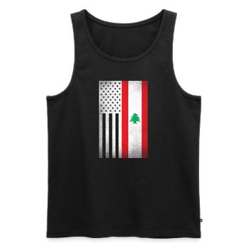 Libanon Design für stolze libanesische Amerikaner - Männer Premium Bio Tank Top - Schwarz - Vorne - Michal (187cm)