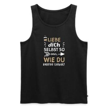 Liebe dich selbst so sehr, wie d... - Männer Premium Bio Tank Top - Schwarz - Vorne - Michal (187cm)