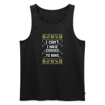 I Can't I Have Cookies To Bake - Men's Premium Organic Tank Top - black - Front - AI Model Male 178 light (178cm)