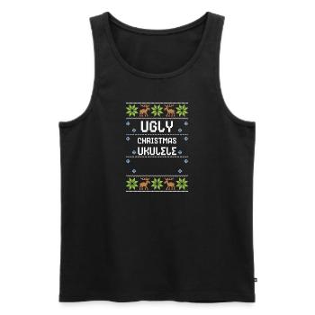 Ugly Christmas Ukulele - Männer Premium Bio Tank Top - Schwarz - Vorne - Michal (187cm)