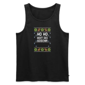 Ho Ho Hoit Dei Goschn - Männer Premium Bio Tank Top - Schwarz - Vorne - Michal (187cm)