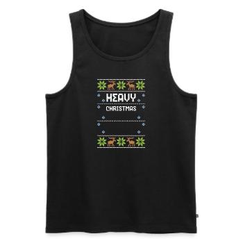 Heavy Christmas - Ugly Christmas - Männer Premium Bio Tank Top - Schwarz - Vorne - Michal (187cm)