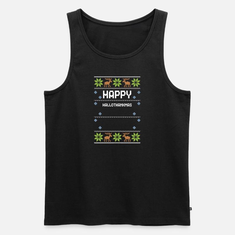Happy Hallothankmas - Männer Premium Bio Tank Top - Schwarz