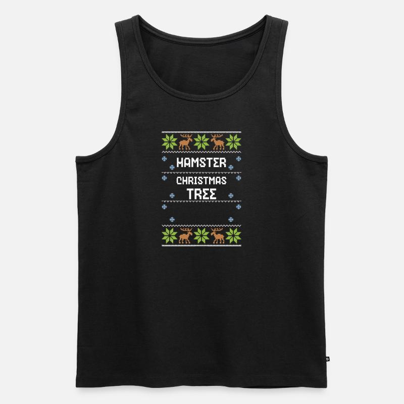 Hamster Christmas Tree - Männer Premium Bio Tank Top - Schwarz