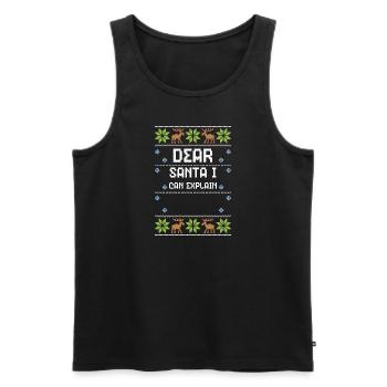 Dear Santa I Can Explain - Männer Premium Bio Tank Top - Schwarz - Vorne - Michal (187cm)