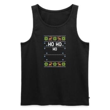 Ho Ho Ho - Ugly Christmas - Männer Premium Bio Tank Top - Schwarz - Vorne - Michal (187cm)